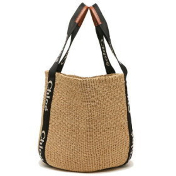 Chloe Tote Bag Woody Black Beige - Picture 3 of 8